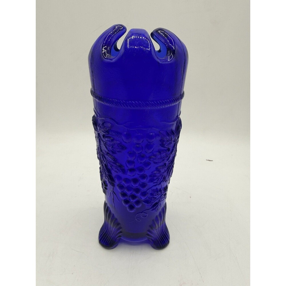 Vintage 1900s Northwoods Cobalt Blue Glass Hat Pin Holder 7” Vase